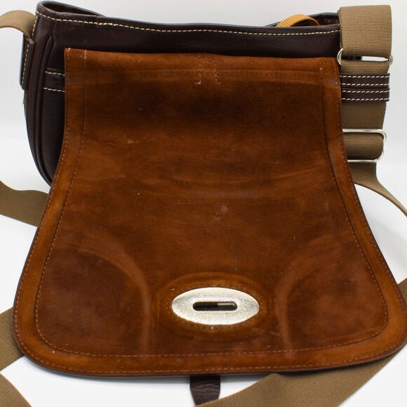 Dooney & Bourke Florentine Toscana Crossbody Purse Brown Leather Saddle Bag - Picture 8 of 11